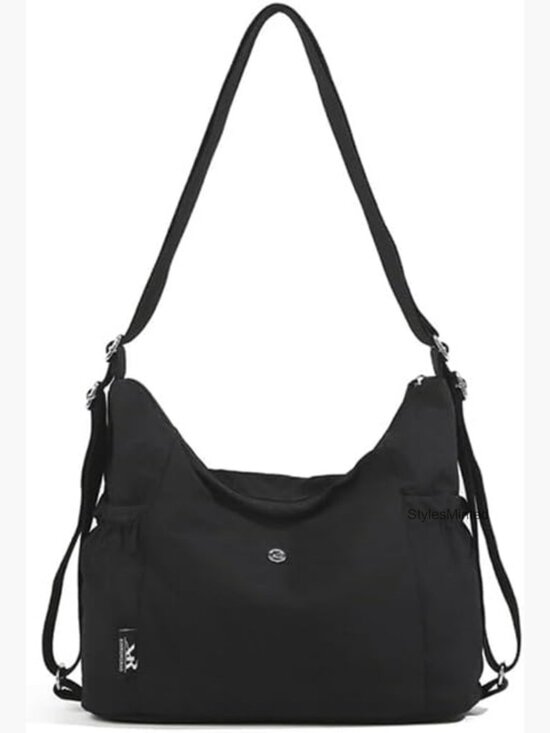 Convertible Nylon Tote Backpack Purse Crossbody Hobo Bag Lightweight main image 5